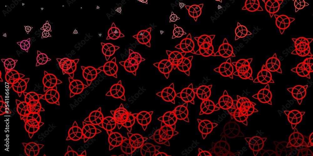 Dark Red vector texture with religion symbols.