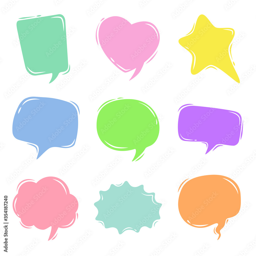 Empty colorful comic bubbles set Empty colorful comic bubbles set