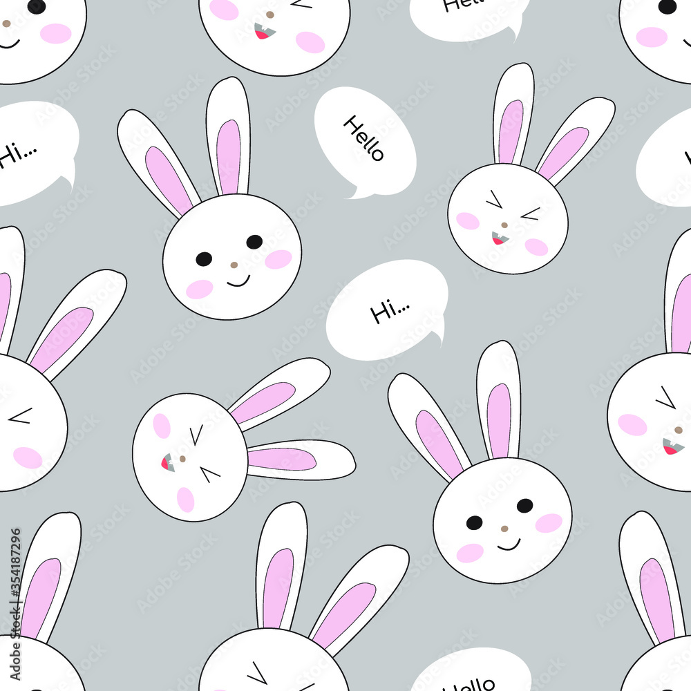 Illustration Vector Graphic of rabbit head Seamless Pattern Illustration Vector Graphic of rabbit head Seamless Pattern