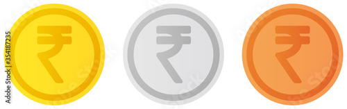 Indian rupee coin set