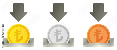 Turkish lira coin slot set