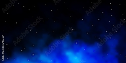 Dark BLUE vector pattern with abstract stars. Blur decorative design in simple style with stars. Pattern for wrapping gifts.