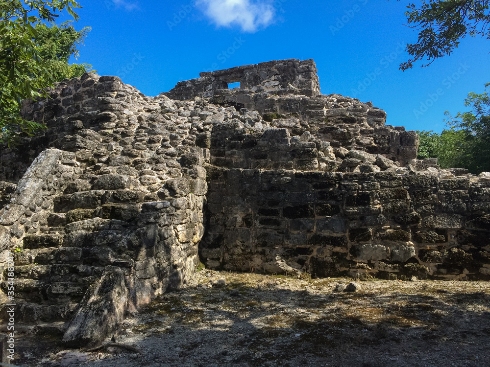 San Gervasio archaeological mayan site / ruins in Cozumel, Mexico,