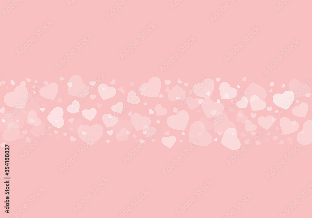 Abstract bokeh hearts , bokeh abstract blush pink background, defocused light