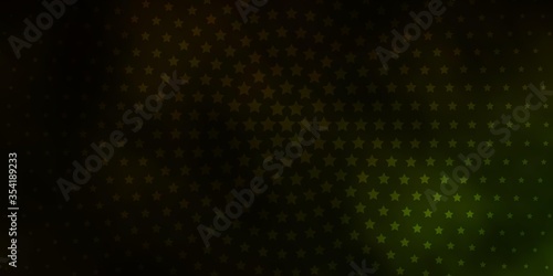 Dark Green, Yellow vector layout with bright stars. Colorful illustration in abstract style with gradient stars. Theme for cell phones.