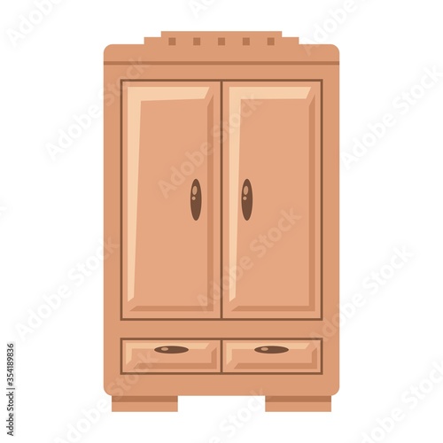 Wardrobe design on white background, vector illustration