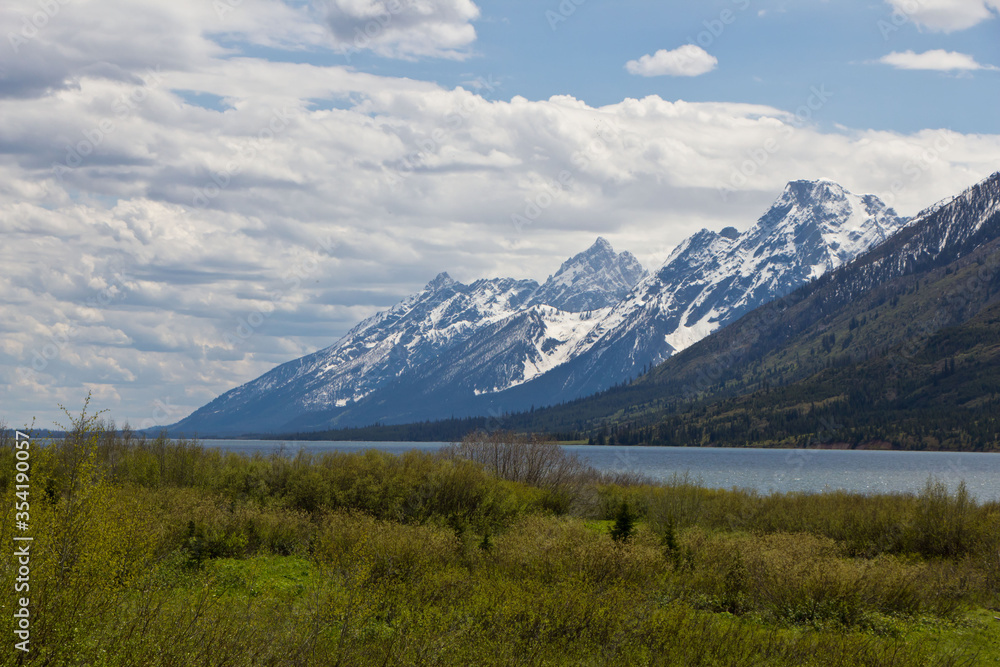 Grand teton mountains in the spring