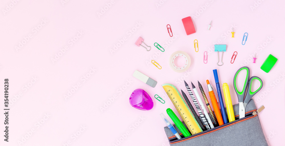 Pencil case with school supplies Pencil case with school supplies
