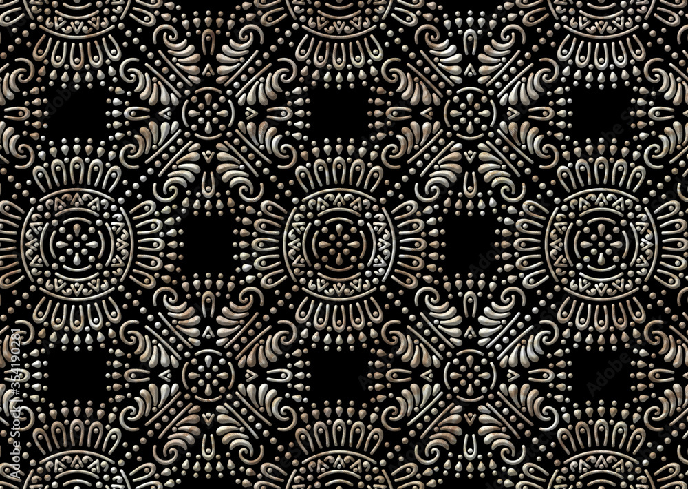 ethnic geometric 3d embroidery pattern