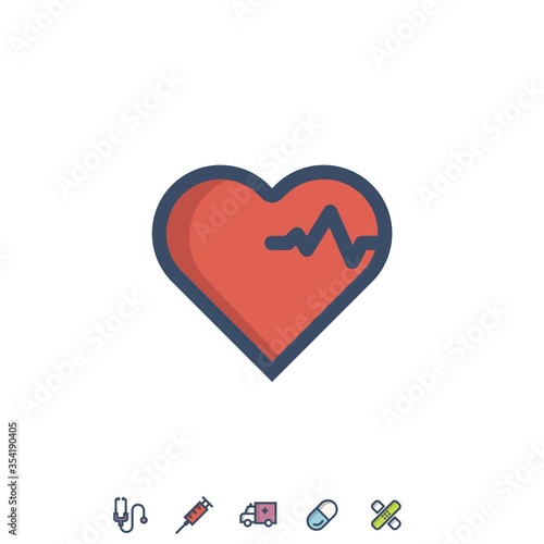 heartbeat icon vector illustration for website and graphic design
