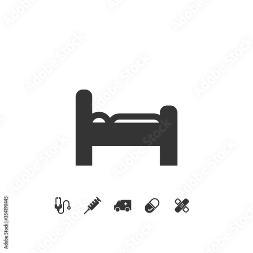 hospital bed icon vector illustration for website and graphic design