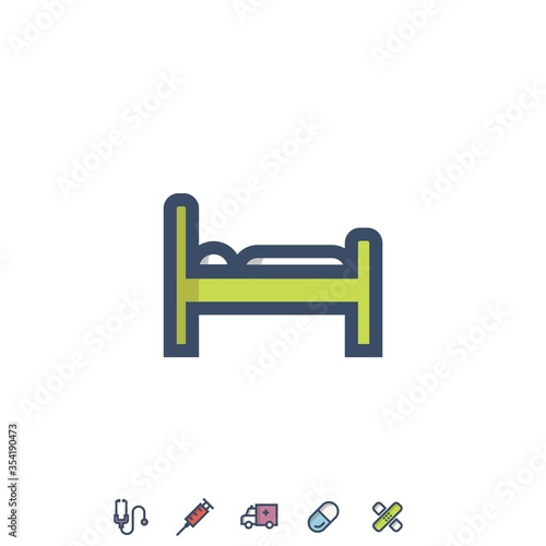 hospital bed icon vector illustration for website and graphic design