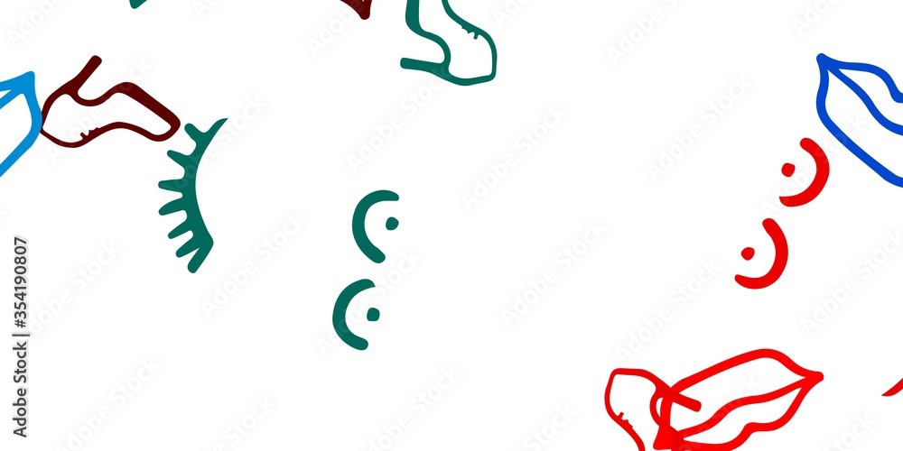 Obraz premium Light Blue, Red vector texture with women's rights symbols.