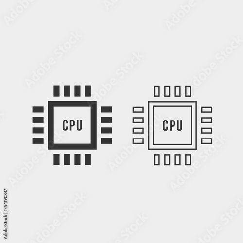 CPU micro chip icon vector illustration for website and graphic design