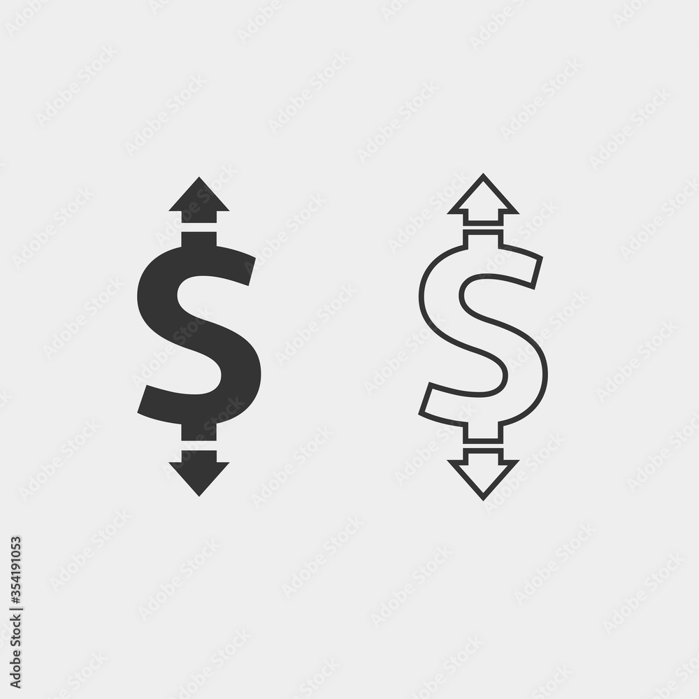 dollar fluctuating icon vector illustration for website and graphic design dollar fluctuating icon vector illustration for website and graphic design