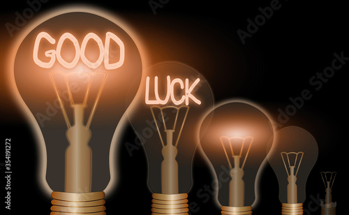 Word writing text Good Luck. Business photo showcasing expressing hope for someone to be successful with their circumstances photo