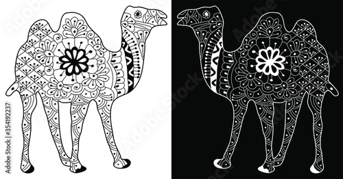Zentagle or Henna art of an Camel - vector illustration EPS