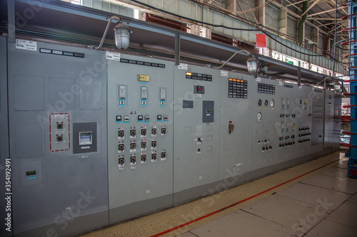 Industrial electrical switch gear panel of power plant or factory
