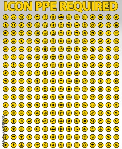 Required Personal Protective Equipment (PPE) Symbol,Safety Icon