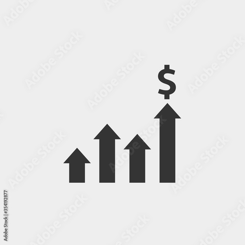 business profit graph icon vector illustration for website and graphic design