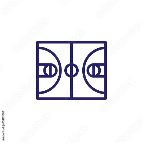 basketball court line icon, vector illustration