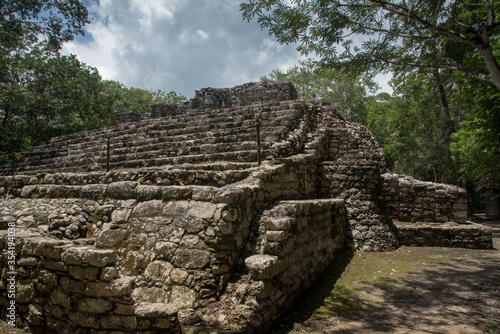 Coba  Mexico Mayan archeological ruins site in the jungle  pyramid