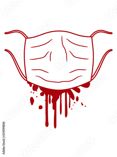 Horror Blutiger Mundschutz Atemmaske Blut Tropfen bluten halloween Schutzmaske Corona Virus 