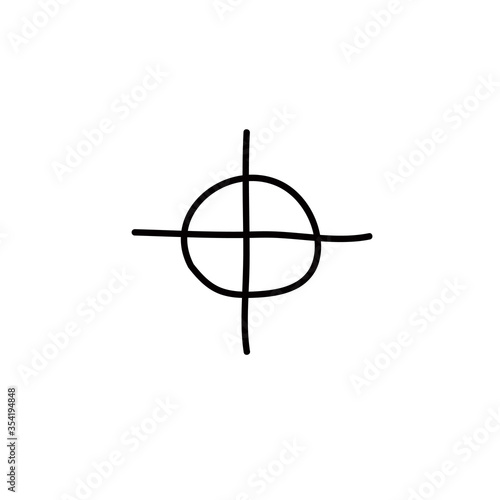 zodiac serial killer symbol doodle icon, vector illustration