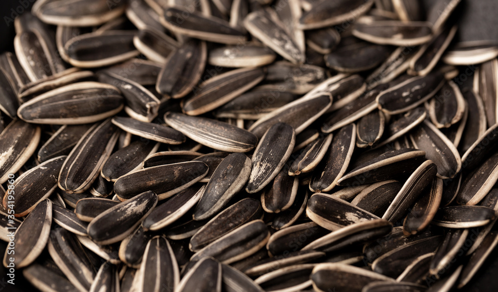 Black sunflower seeds. For texture or background