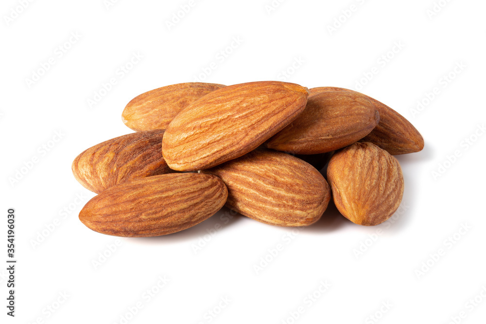 almond close up isolated on the white background almond close up isolated on the white background