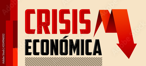 Crisis Economica, Economic Crisis Spanish text vector design.