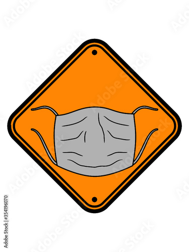 Gefahr Schild Mundschutz Atemmaske 