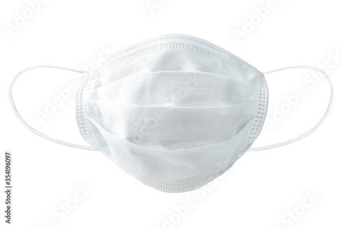front view .Doctor Medical face mask protection Corona virus on white isolated With clipping path