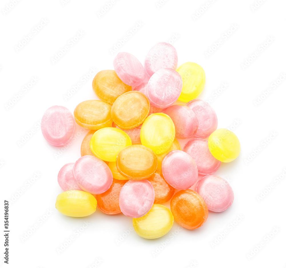 Sweet candies on white background Sweet candies on white background