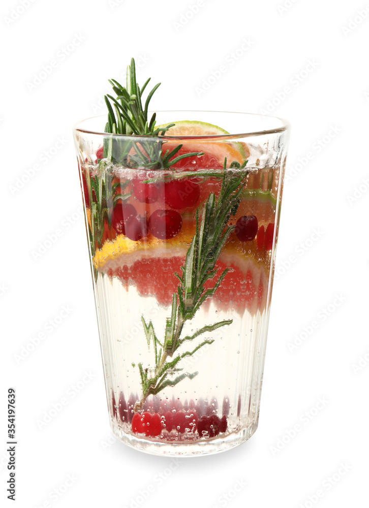 Glass of healthy cocktail on white background Glass of healthy cocktail on white background