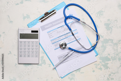 Health insurance form with ...