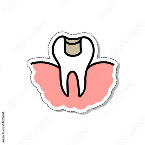 dental cure doodle icon, vector illustration