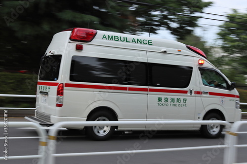 ambulance car on the road