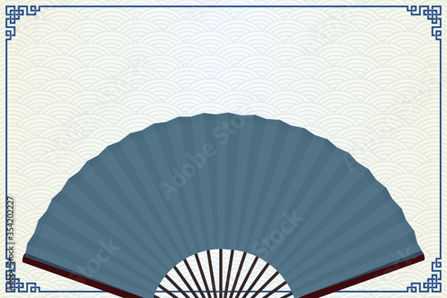 The Classic Chinese Background With The Traditional Fans Decorated
