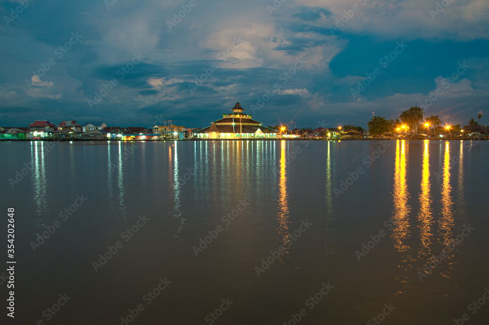The Jami Mosque, the oldest and historic mosque in Pontianak City, the edge of the Kapuas River