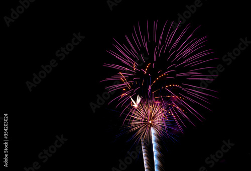 Sparkle Fireworks in Night Sky