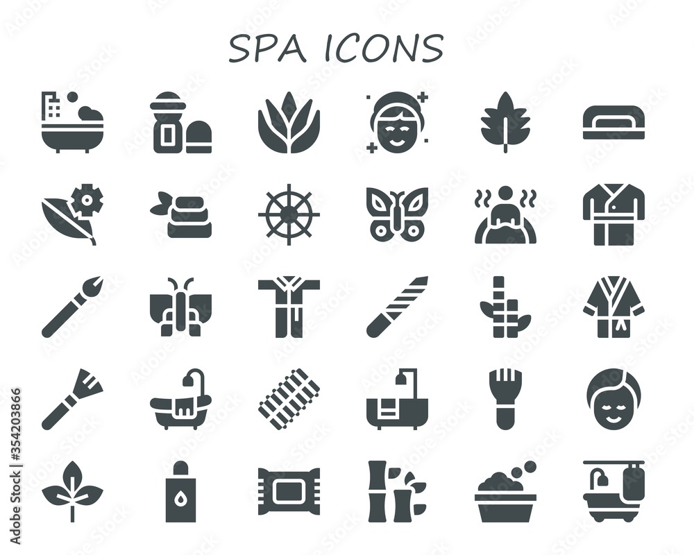 spa icon set spa icon set