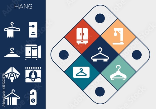 Modern Simple Set of hang Vector filled Icons