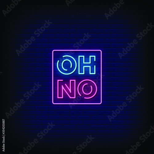 Oh No Neon Signs Style Text vector