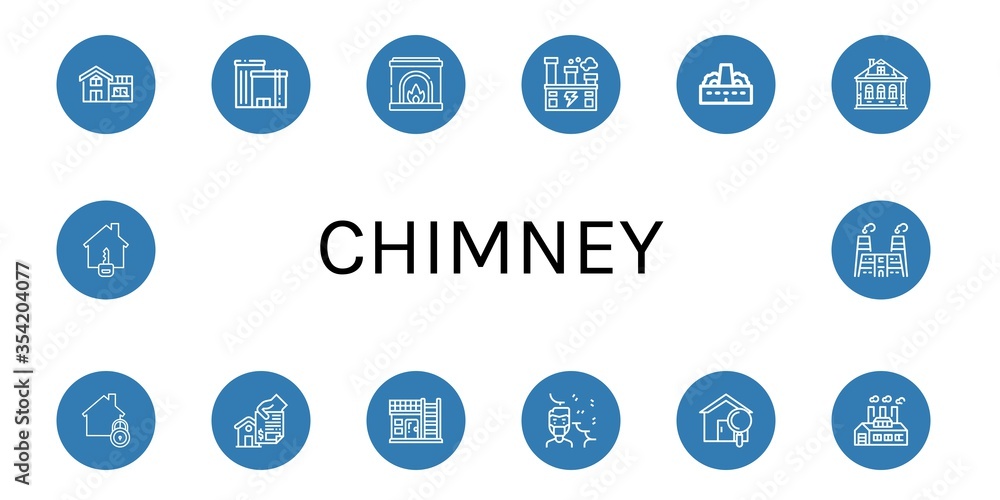 chimney icon set chimney icon set