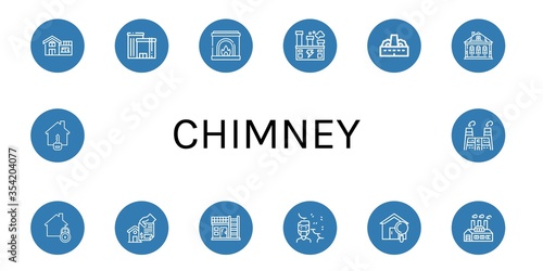 chimney icon set