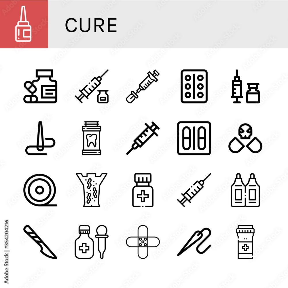 Obraz premium cure simple icons set
