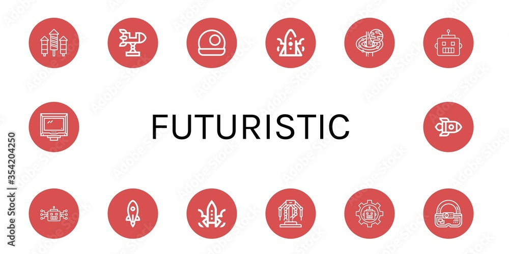 Set of futuristic icons Set of futuristic icons