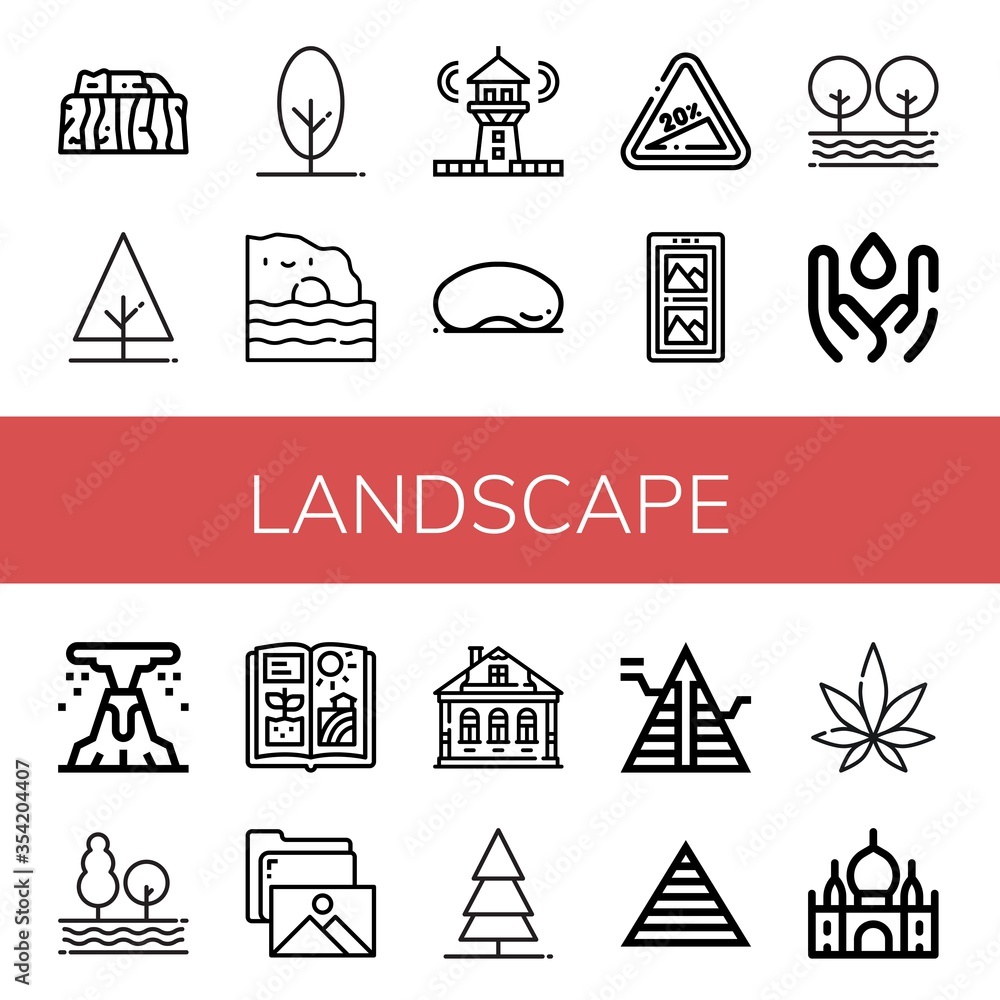 landscape simple icons set landscape simple icons set