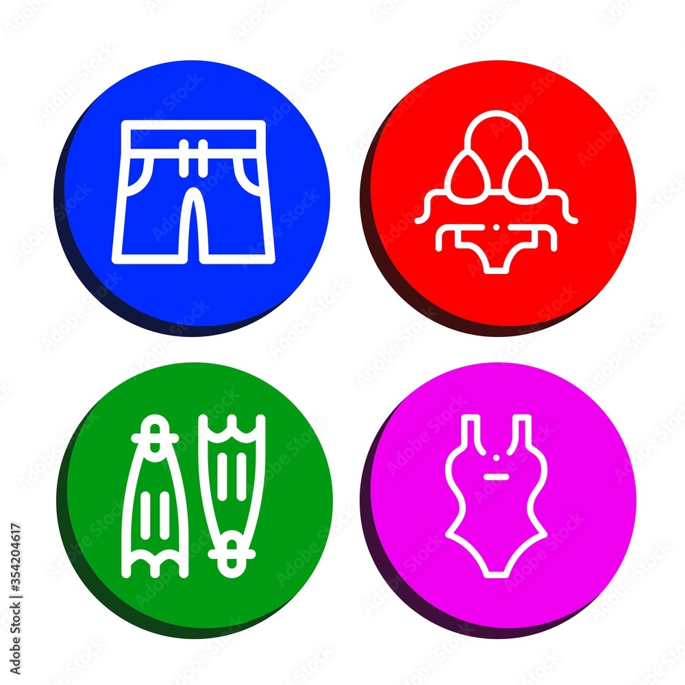 Set of swimwear icons Set of swimwear icons